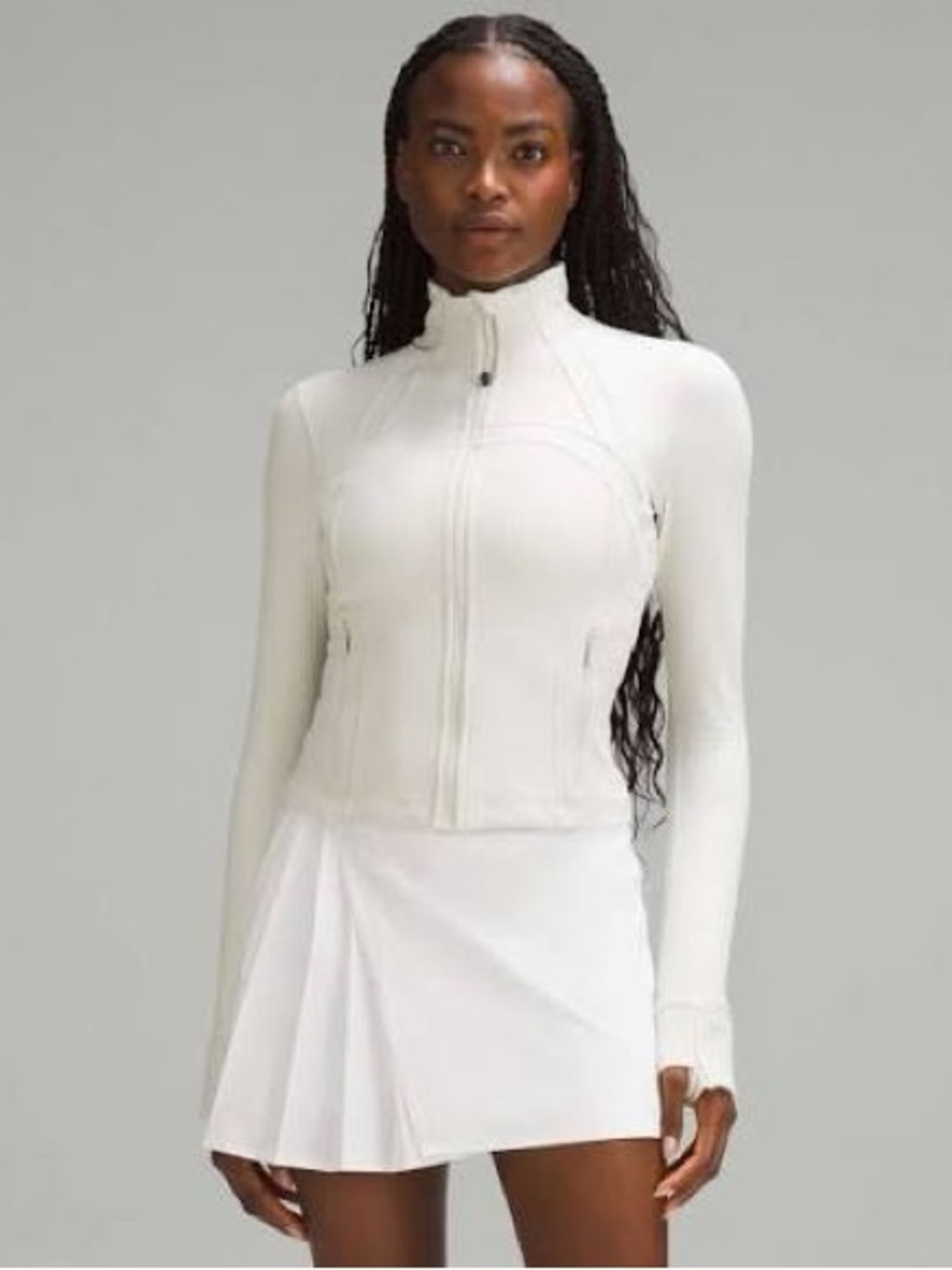 cropped define jacket in white size 8